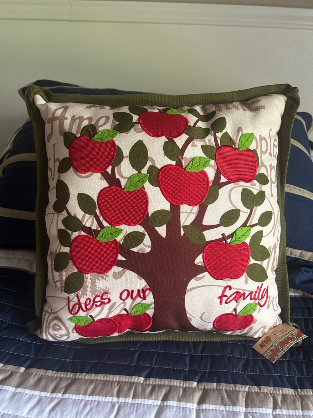 Cracker barrel Bless Our Family Apple Tree Pillow